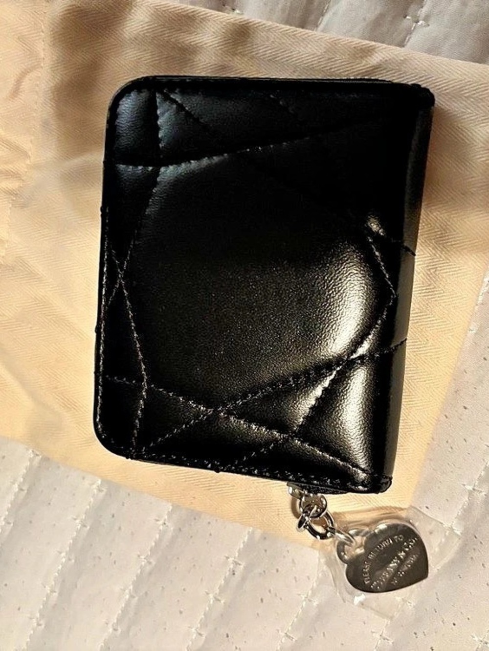 Tiffany & Co Black Zip Wallet Like New